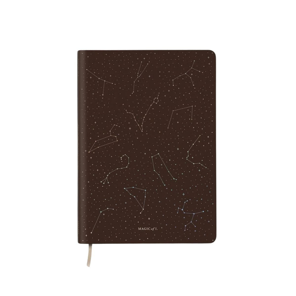 Magic Of I Journal Vegan Leather Journal - Dark Brown With Gold