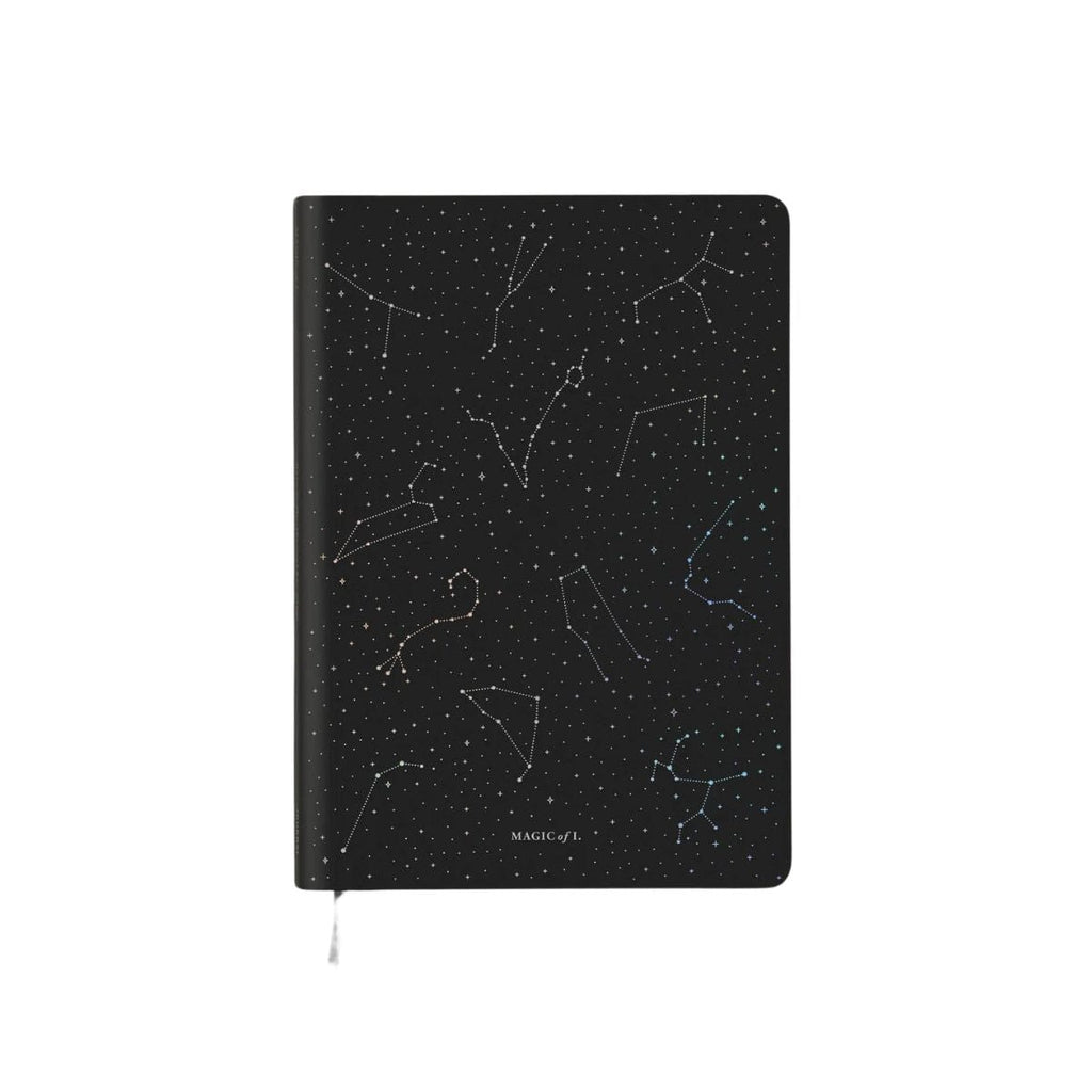 Magic Of I Journal Vegan Leather Journal - Night Sky Black/Silver