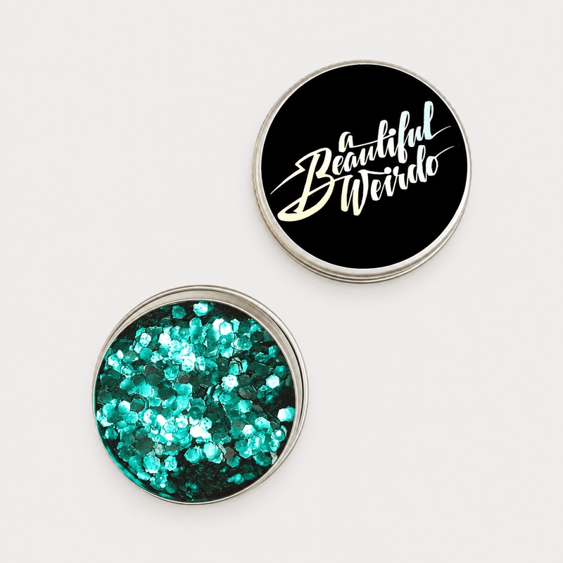 A Beautiful Weirdo Makeup Cosmic Siren Green Eco Glitter