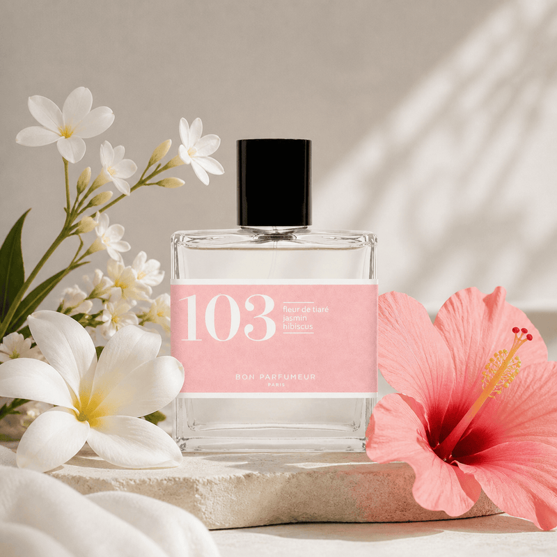 Bon Parfumeur 103 Eau de Parfum with tiare flower, jasmine and hibiscus