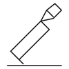 Angled line definition icon