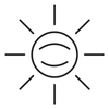 Golden hour radiance line icon