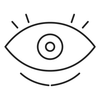 Sensitive eyes and contact lenses line icon