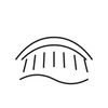 Line icon representing soft brown lash definition