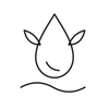 Line icon representing warm water mascara removal