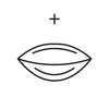 Line icon representing an all over lip colour base