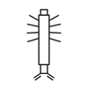 Dual-ended brow pencil and spoolie line icon