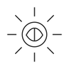Detailed fine line icon representing mineral sun protection