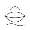 Line icon representing warm nude lip contour