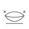 Line icon representing feather resistant lip definition