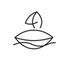 Line icon representing warm Persian red lip colour
