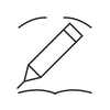 Line icon representing precise red lip definition