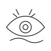High contrast black eye definition icon