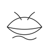 Line icon representing rich brown natural eye definition