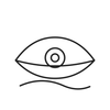 Line icon representing intense black eye definition