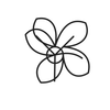 Sacred hibiscus pink line icon