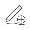 Line icon representing white eyeliner as a colour base