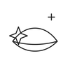 Line icon representing inner corner light reflection