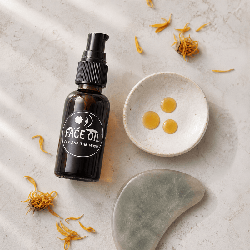 Face Oil skincare ritual scene