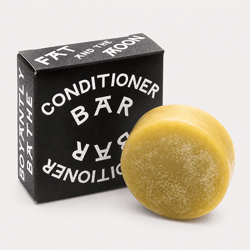 Fat and the Moon Conditioner Bar on a soft grey background