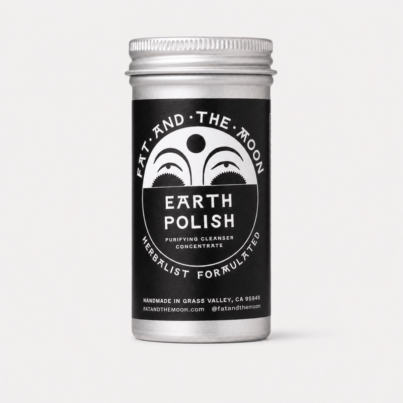 Fat And The Moon Earth Polish Cleanser on a soft grey background