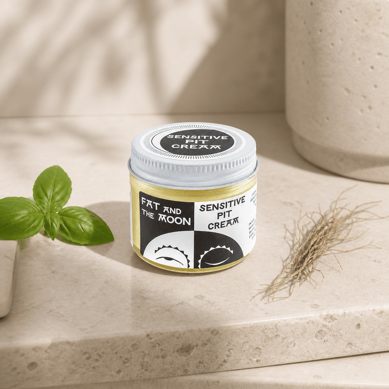 Fat And The Moon Sensitive Pit Cream 2oz with basil and vetiver