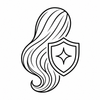 Colour lock hair protection icon