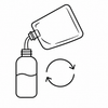 Lower-waste refill line icon