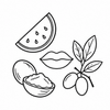 Botanical lip conditioning line icon