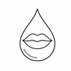 Soft hydrated lips line icon