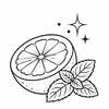 Grapefruit and peppermint antioxidant icon