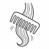 Soft detangling comb icon