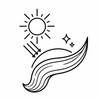 UV defence hair protection icon