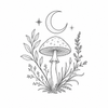 Magic of I celestial mushroom illustration icon