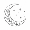 Calm Cacao - Evening Blend – crescent moon with soft stars benefit icon