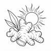 Digestive Reset – ginger root with warming sun benefit icon