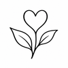 Orange & Soft Floral Lip Balm – small botanical leaf with heart benefit icon