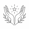 Ritual Affirmation Cards – open hands holding a small star benefit icon