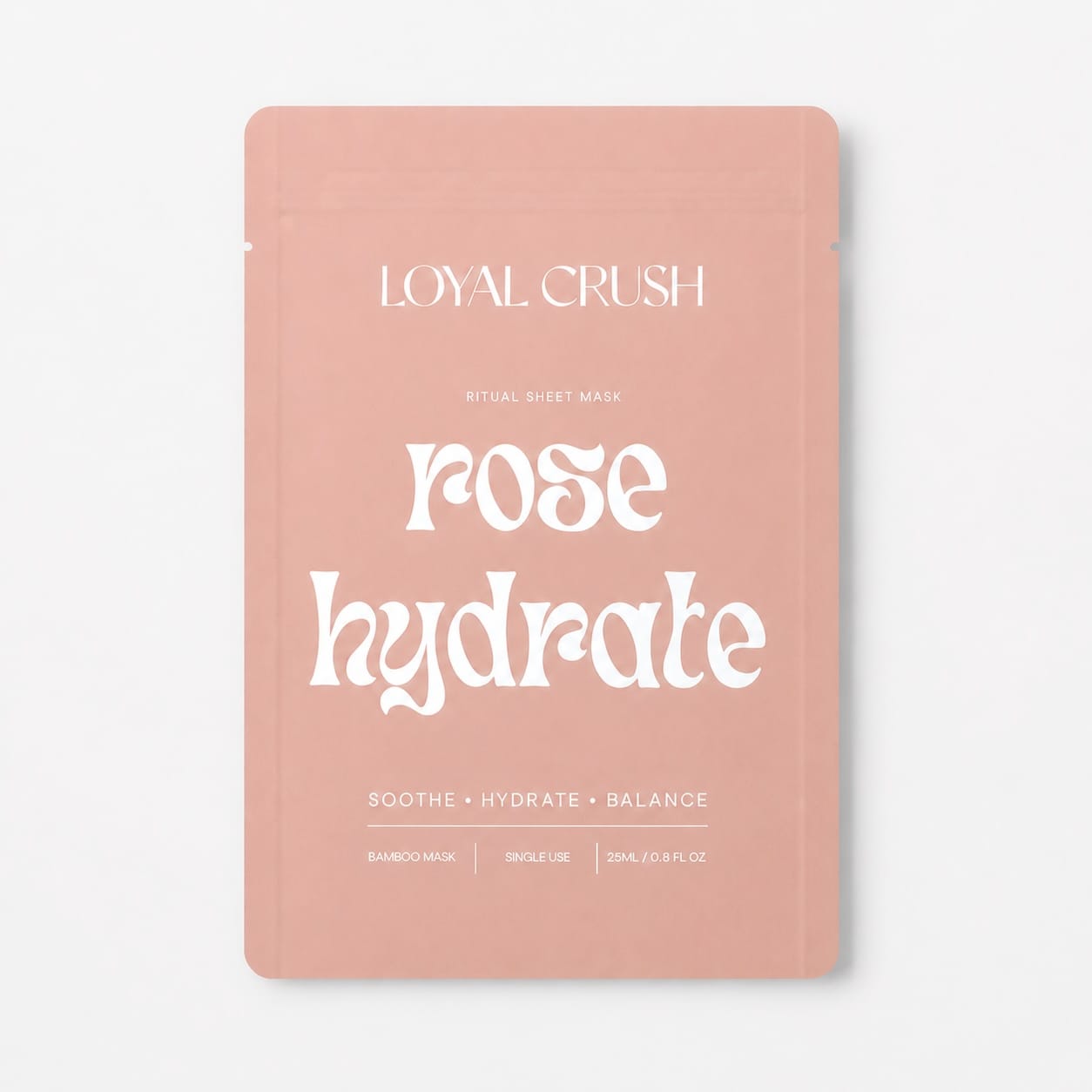 loyal crush Skincare Rose Hydrate Bamboo Sheet Mask