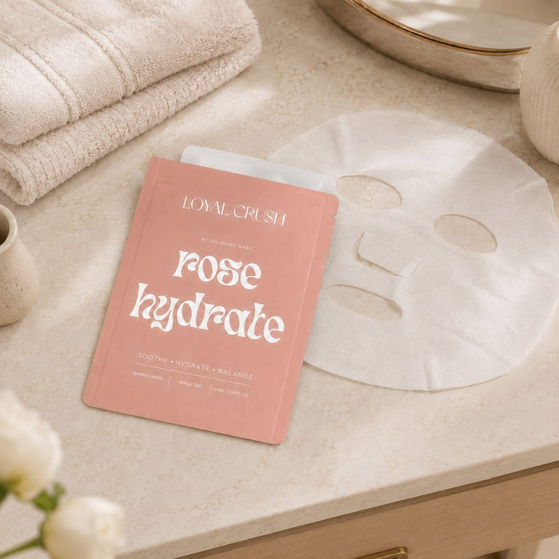 Loyal Crush Skincare Rose Hydrate Bamboo Sheet Mask