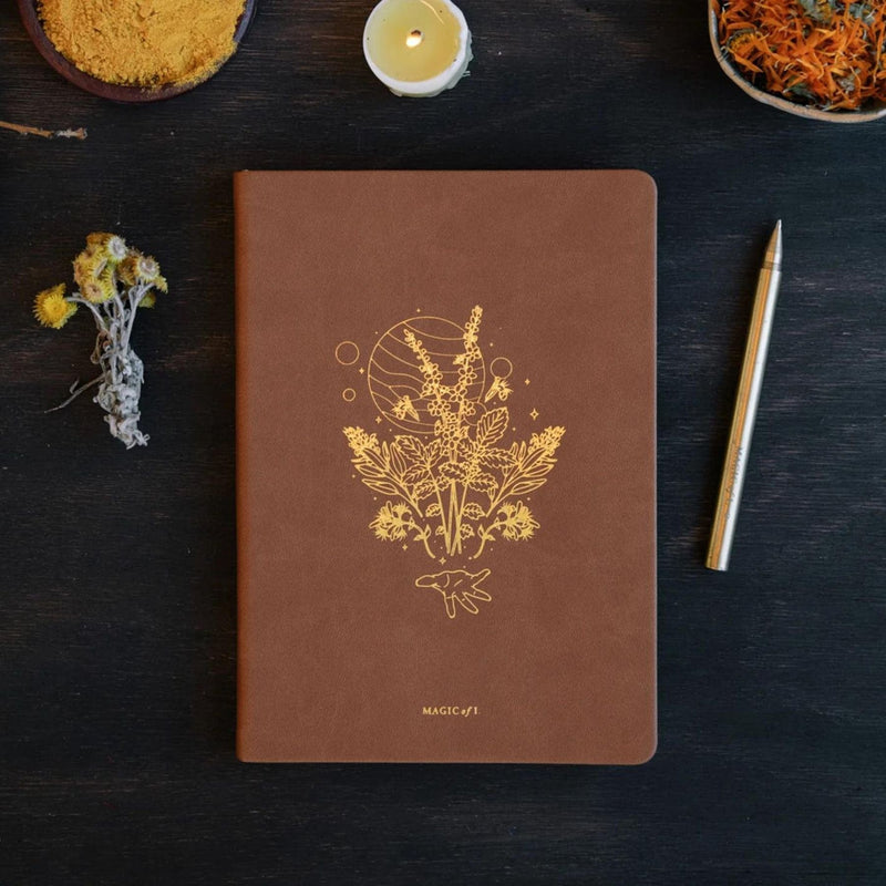Magic Of I Journal Vegan Leather Journal - Botanicals Collection Desert Brown