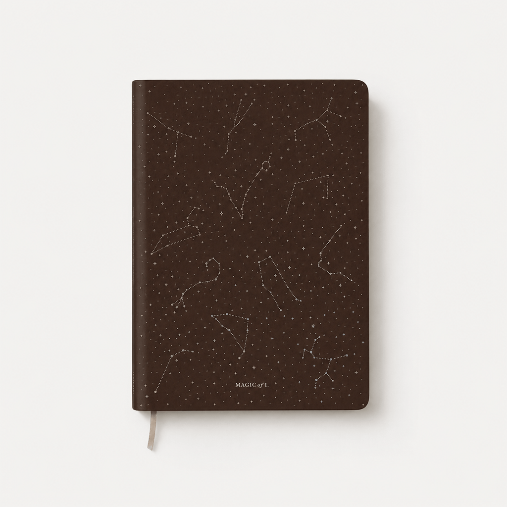 Magic Of I Journal Vegan Leather Journal - Night Sky Brown/Gold
