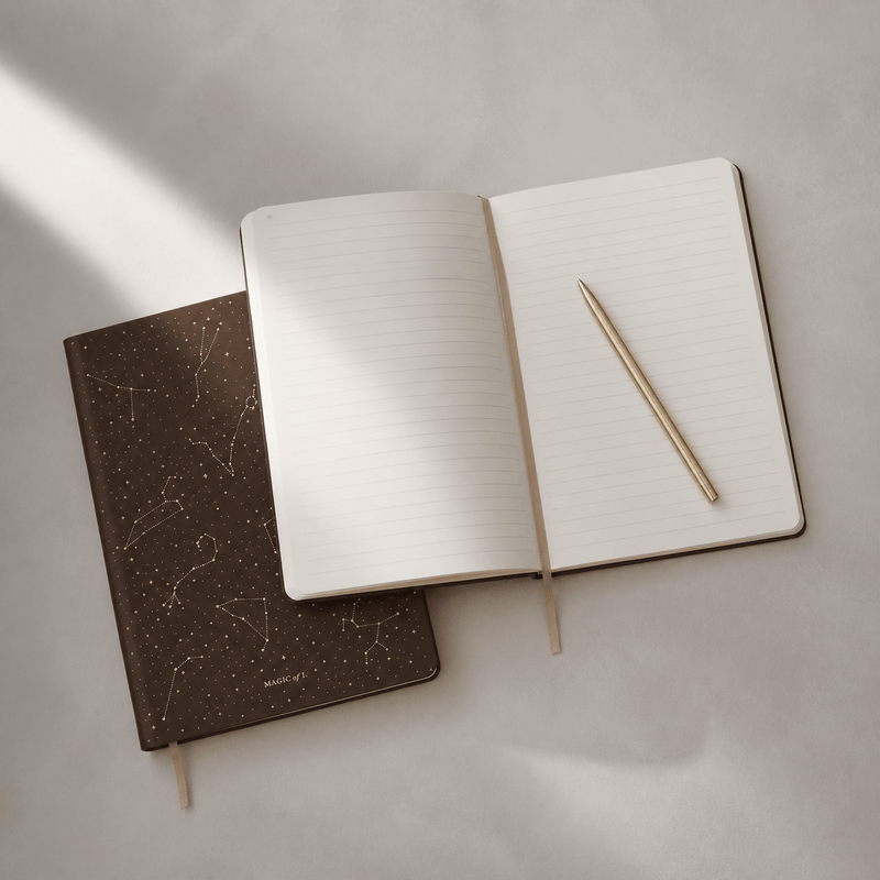 Open Magic of I Night Sky Brown and Gold journal