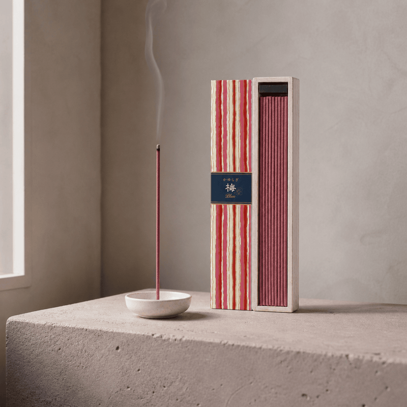 Nippon Kodo incense burning in a natural home setting