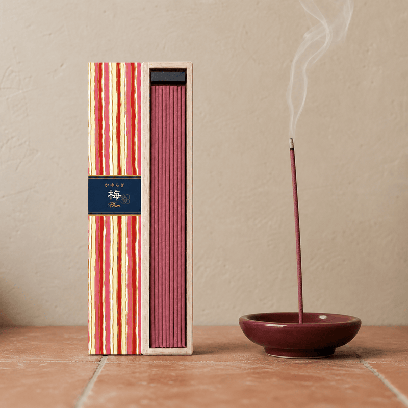 Nippon Kodo incense burning in a natural home setting