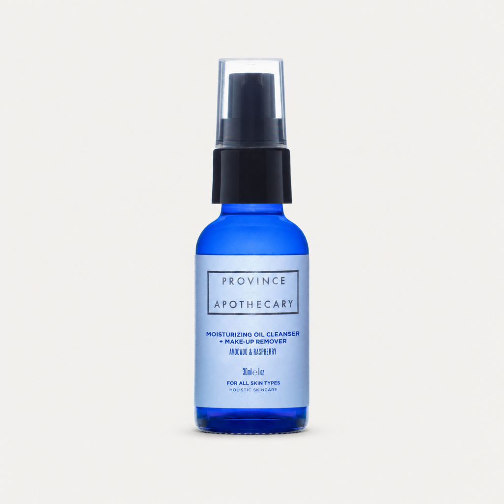 Province Apothecary Moisturising Oil Cleanser + Makeup Remover 30ml on pale grey
