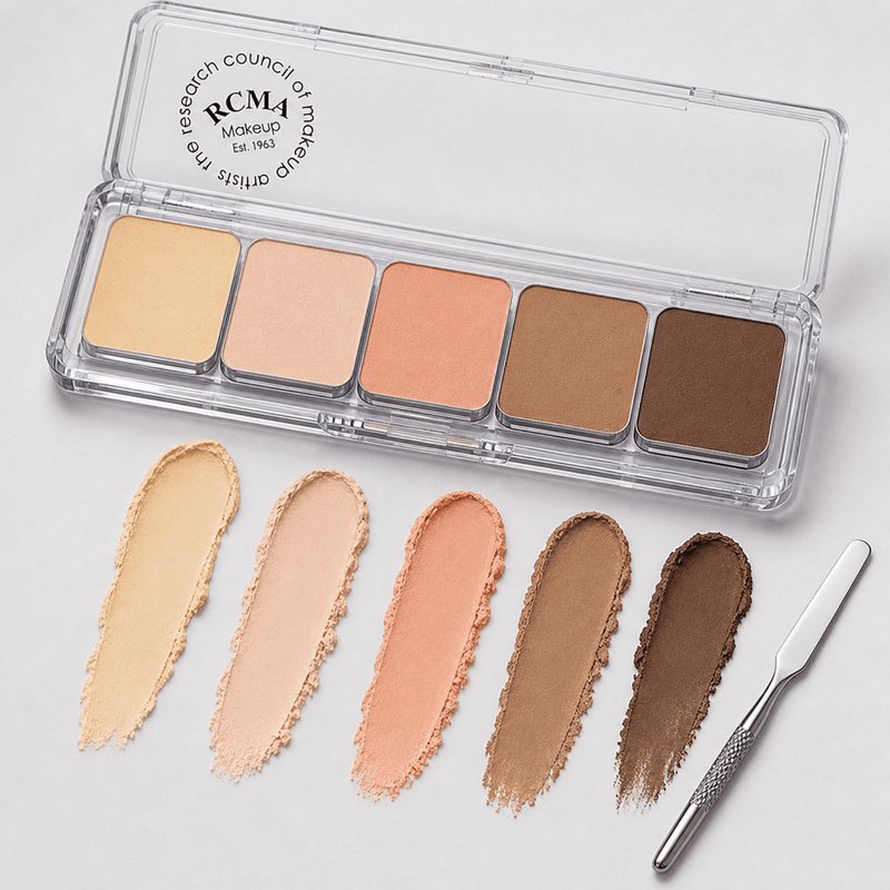 RCMA 5 Part highlight and contour palette shade swatches
