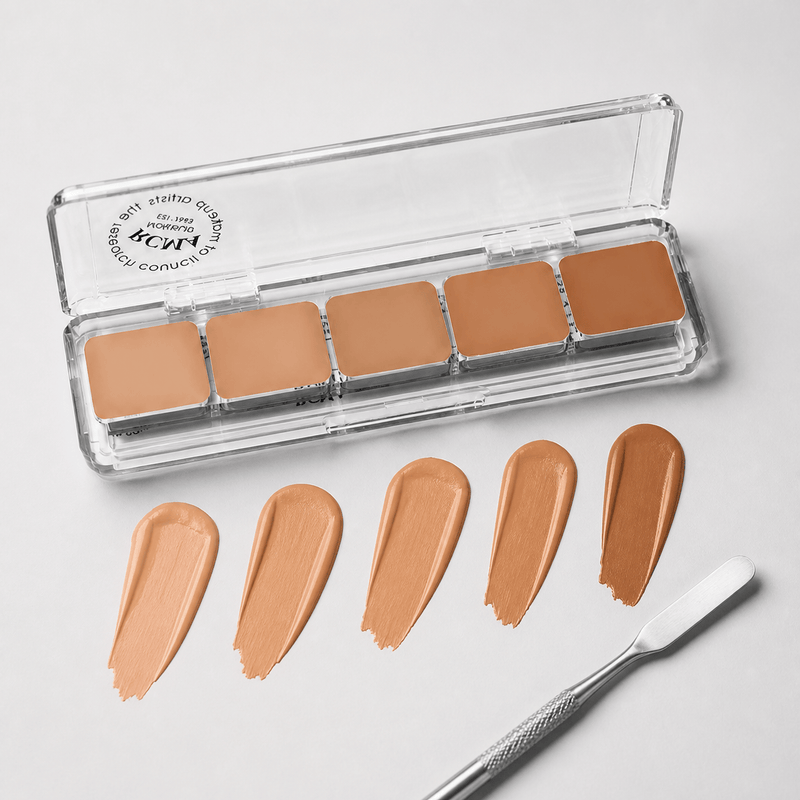 RCMA KO 5 Part foundation palette shade swatches