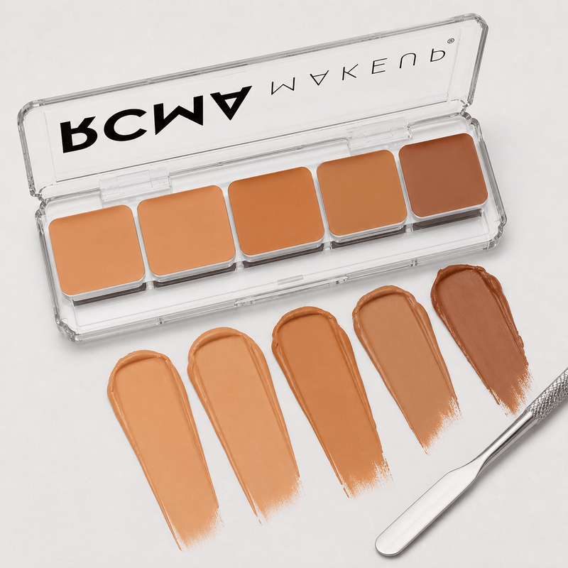 RCMA KT 5 Part foundation palette shade swatches