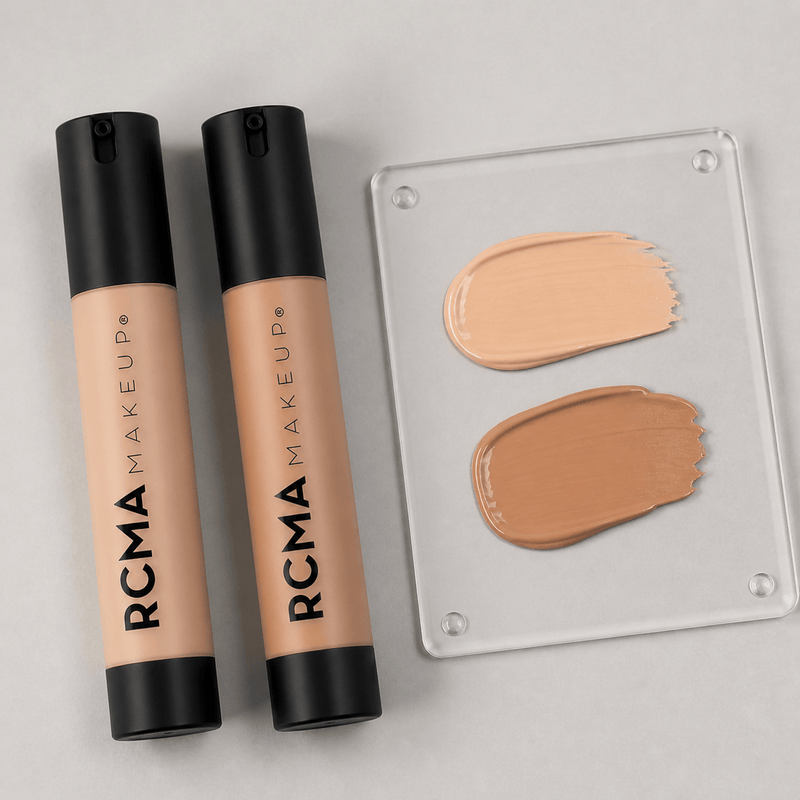 RCMA N Series liquid foundation neutral undertone swatches